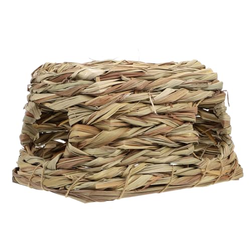 BESTonZON Hamster Strohhöhle Natürliches Nest Atmungsaktiv Handgeflochten Versteck für Kleine Haustiere Wie Hamster Meerschweinchen Ratten Geeignet von BESTonZON