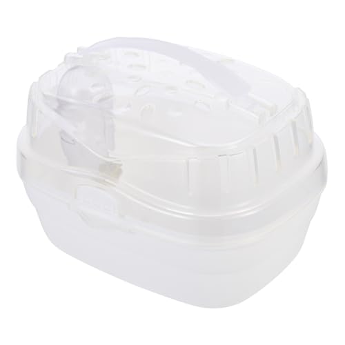 BESTonZON Hamster Transportbox Kunststoff Tragbare Kleintier Tragetasche Atmungsaktiv Sicher Für Zwerghamster Meerschweinchen Reisebox Außentragetasche von BESTonZON