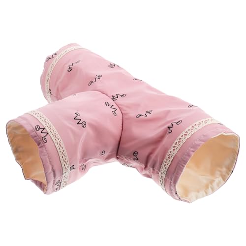 BESTonZON Hamster-Tunnelnest Hamster hamsterspielzeug nager nagerhaus meerschweinchen versteck Chinchilla-Haustier Haustierbedarf Mäuse Tunnel Polyester Baumwolle Rosa von BESTonZON