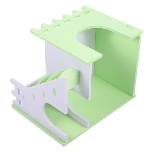 BESTonZON Hamster Versteck Haus aus Farbigem Kleines Kleintier Häuschen mit Rampe Versteck für Hamster und Meerschweinchen Gemütliche Villa für Schlaf und Spiel von BESTonZON