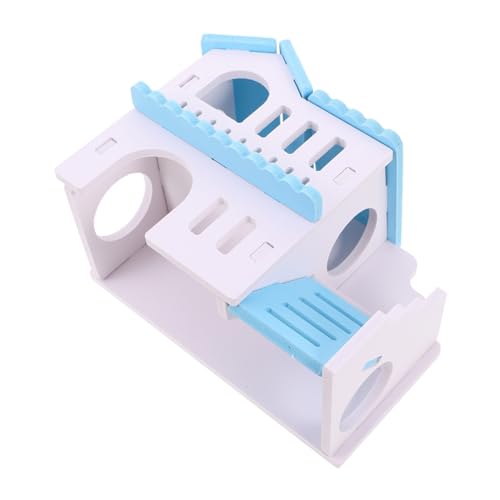 BESTonZON Hamster Versteck Haus aus Holz mit Doppellagigem Design Geräumige Kleintiervilla für Hamster Meerschweinchen und Kleine Haustiere Gemütliches Versteck mit Einfachem von BESTonZON