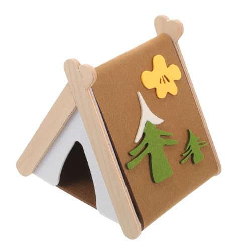 BESTonZON Hamster Versteck Haus aus Holz und Filz Großes Kleintier Rückzugsort Leichtes Langlebiges für Hamster und Meerschweinchen Erdiges Braun Sicherer Schlafplatz und Spielbereich BESTonZON Hamster Versteck Haus aus Holz und Filz Großes Kleintier Rückzugsort Leichtes Langlebiges für Hamster und Meerschweinchen Erdiges Braun Sicherer Schlafplatz und Spielbereich von BESTonZON
