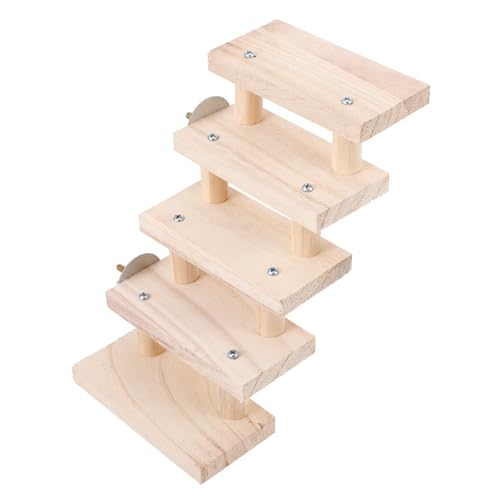 BESTonZON Hamster-kletterleiter Guinea Meerschweinchen Versteck Leitern Käfig Hamsterspielzeug Meerschweinchen Zeug Spielzeuge Treppenkarre Rattenleiter Chinchilla-kletterleiter Hölzern von BESTonZON