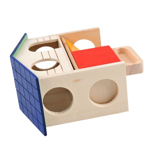 BESTonZON Hamsterhaus Blauen Dach Geräumiges Versteckspielzeug für Kleine Haustiere Komfortables Nest für Hamster und Zwerghamster Schlafen und Mehrkammeriges von BESTonZON