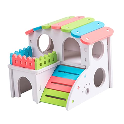 BESTonZON Hamsterhaus Hamster käfig Hamster cage holzhaus Kleintierkäfig Hamsterhöhle Hamster -Versteck Haustiere Zwinger Hamsterhütte aus Holz kleines Haustiernest hölzern Colorful BESTonZON Hamsterhaus Hamster käfig Hamster cage holzhaus Kleintierkäfig Hamsterhöhle Hamster -Versteck Haustiere Zwinger Hamsterhütte aus Holz kleines Haustiernest hölzern Colorful von BESTonZON