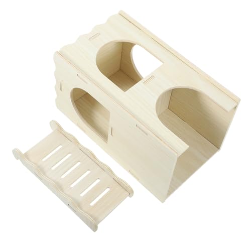 BESTonZON Hamsterhaus aus Holz mit Rampen Kleintier Versteck und Spielplatz für Hamster Meerschweinchen Chinchillas und Zwerghasen Sicher und Langlebig für Heimtierhaltung BESTonZON Hamsterhaus aus Holz mit Rampen Kleintier Versteck und Spielplatz für Hamster Meerschweinchen Chinchillas und Zwerghasen Sicher und Langlebig für Heimtierhaltung von BESTonZON