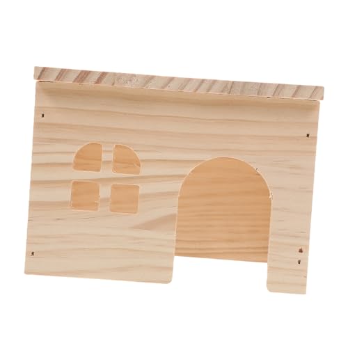 BESTonZON Hamsterhaus aus Naturholz mit Futter Trinkplattform Multifunktionales Versteck und Tunnel für Kleintiere Einfach zu Montieren Pflegeleicht Geeignet für Hamster und Zwerghamster BESTonZON Hamsterhaus aus Naturholz mit Futter Trinkplattform Multifunktionales Versteck und Tunnel für Kleintiere Einfach zu Montieren Pflegeleicht Geeignet für Hamster und Zwerghamster von BESTonZON