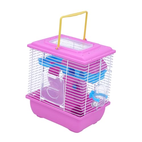 BESTonZON Hamsterkäfig Doppelstock aus Umweltfreundlichem Kunststoff mit Laufrad und Auslaufsicherer Trinkflasche Kleines Haustierhaus für Hamster und Chinchilla Tragbare Rosa Villa für BESTonZON Hamsterkäfig Doppelstock aus Umweltfreundlichem Kunststoff mit Laufrad und Auslaufsicherer Trinkflasche Kleines Haustierhaus für Hamster und Chinchilla Tragbare Rosa Villa für von BESTonZON