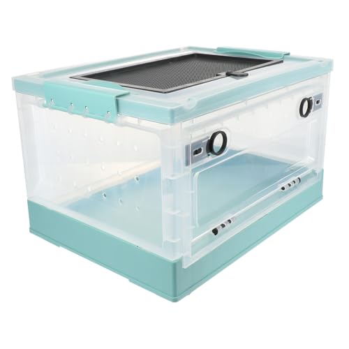 BESTonZON Hamsterkäfig Faltbar mit Wärmeschutz Kunststoff Haustier Käfig Nestbox und Zuchtbox mit Separatem Öffnungsdeckel Komfortables Kleintiergehege für Gesunde und Hamster Blau von BESTonZON