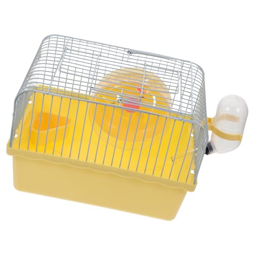 BESTonZON Hamsterkäfig Reisen Träger Klein Hamster Tragetasche Käfige Chinchilla Drinnen Zwinger Tragbare Transportbox Für Hamster Zubehör Haustier Wasser Yellow Abs von BESTonZON