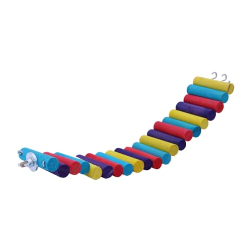 BESTonZON Hamsterleiter aus Natürlichem Bunte Kletterbrücke Robustes Kleintier Flexibler Konstruktion für Hamster Rennmäuse und Papageien zum Klettern und Trainieren von BESTonZON