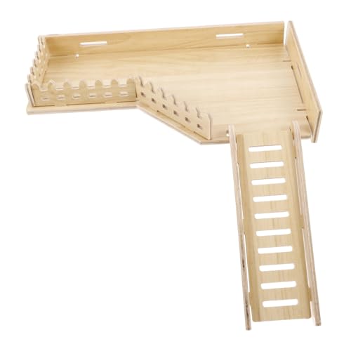 BESTonZON Hamster-kletterplattform Aus Holz Mit Leiter Gemütliche Spiel Und Ruhefläche Für Kleine Tiere Langlebiges Käfigzubehör Bewegung Und Gesundheit von BESTonZON