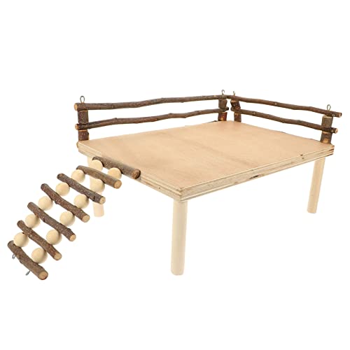 BESTonZON Holz-hamsterplattform Als Kletter Und Spielgerät Für Kleine Haustiere Geeignet Für Hamsterkäfige Rennmäuse Und Andere Kleintiere Mit Platz Für Laufräder Und Futternäpfe BESTonZON Holz-hamsterplattform Als Kletter Und Spielgerät Für Kleine Haustiere Geeignet Für Hamsterkäfige Rennmäuse Und Andere Kleintiere Mit Platz Für Laufräder Und Futternäpfe von BESTonZON