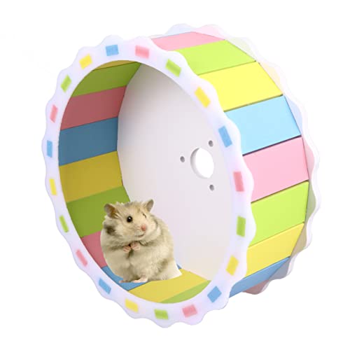 BESTonZON Hamsterrad Laufen Klein Ruhig Leise Groß Hamsterspielzeug Übung Halten Lustig Drinnen Zubehör Haustier Holzrad Hamster Spielt Rad Hölzern von BESTonZON