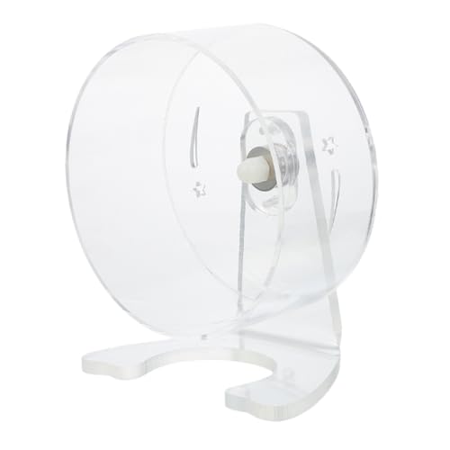 BESTonZON Hamsterrad Transparent mit Ständer Laufrad für Kleine Haustiere Geräuscharmes Übungsrad Ergonomisch Langlebig für Hamster Mäuse Kleintiere von BESTonZON