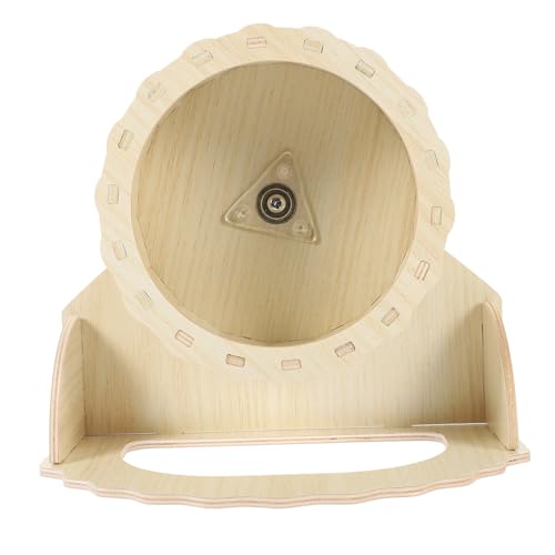 BESTonZON Hamsterrad mit Halterung Holz Laufrad Kleintier für Hamster Rennmäuse Eichhörnchen Geräuscharmes Laufspielzeug für Bewegung und Unterhaltung von BESTonZON