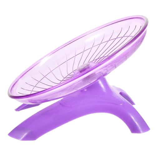 BESTonZON Hamsterrad mit Ständer Fliegende Untertasse Laufrad für Hamster Meerschweinchen Igel Rennrad für Kleintiere Robustes für Haustiere Violett von BESTonZON