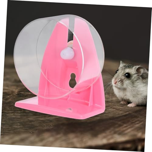 BESTonZON Hamsterrad mit Ständer Transparentes Sicheres Laufrad für Hamster Meerschweinchen Igel Kleines Haustier Trainingsspielzeug Platzsparend und Geruchsfrei von BESTonZON