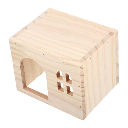 BESTonZON Holzhaus Für Meerschweinchen Aus Natürlichem Holz Versteckhaus Für Kleintiere Tunnel Für Hamster Und Ratten Geeignet Zum Ausruhen Und Schlafen von BESTonZON