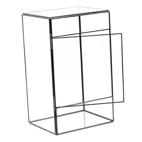 BESTonZON Handgefertigtes Geometrisches Glas Terrarium aus Langlebigem Zinnmaterial Transparenter Mini Terrarium Halter für Pflanzen und Moos Dekoratives Landschaftsdisplay für Zuhause und von BESTonZON