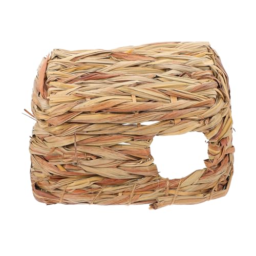 BESTonZON Handgefertigtes Hamster Versteck aus Naturstroh Gemütliches Nest und Tunnel für Kleine Kleintiere Sicherer Rückzugsort Platzsparend für Hamsterkäfige und Zwerghamster Geeignet von BESTonZON
