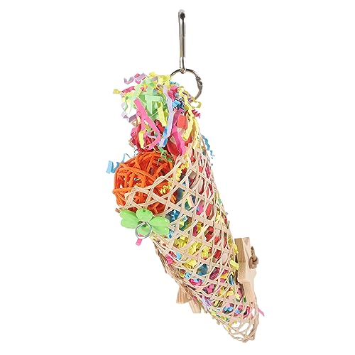 BESTonZON Hängendes Vogelspielzeug Zum Kauen Für Papageienkäfige Haustierspielzeug Beißspielzeug Für Vögel Praktisches Vogelspielzeug Lustiges Spielzeug Vogelkäfig Dekor Vogel von BESTonZON