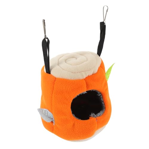 BESTonZON Haustier Hängematte aus Vogel Hängematte für Kleintiere für Hamster und Papageien Gemütliches Vogelbett mit Orangefarbenes Design für Käfige von BESTonZON