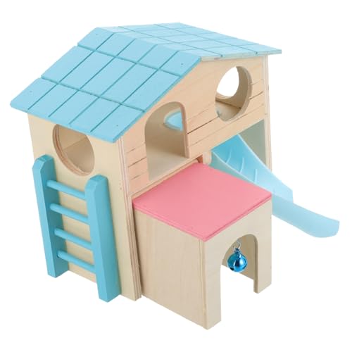 BESTonZON Haustier Hamster Spielhaus aus Holz mit Schiebeleiter und Langlebig und Verschleißfest für Kleine Nager Fördert und Beschäftigung im Käfig BESTonZON Haustier Hamster Spielhaus aus Holz mit Schiebeleiter und Langlebig und Verschleißfest für Kleine Nager Fördert und Beschäftigung im Käfig von BESTonZON