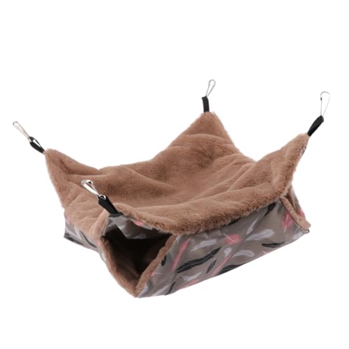 BESTonZON Haustier Plüsch Hängematte für Hamster Winter Dickes und Gemütliches Design als Nest für Kleine Aufzuhängen mit Haken von BESTonZON