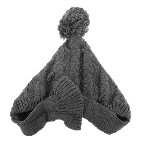 BESTonZON Haustier Wintermütze mit Schal Gestrickte Hundemütze für Warmen Graue Kuscheliges Wollfutter für Optimale Isolierung Dekorative Kopfbedeckung BESTonZON Haustier Wintermütze mit Schal Gestrickte Hundemütze für Warmen Graue Kuscheliges Wollfutter für Optimale Isolierung Dekorative Kopfbedeckung von BESTonZON