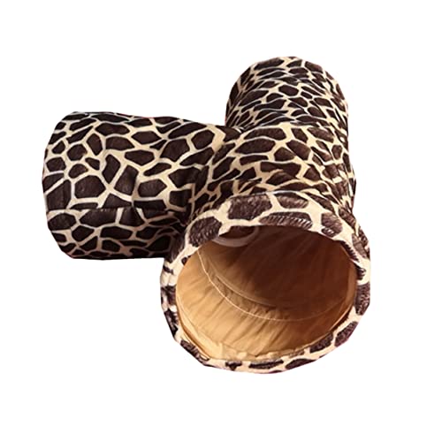 BESTonZON Haustier drinnen Kleine Haustiere groß Meerschweinchen Kaninchenspielzeug Hamster Tunnel Hasen Rabbit Toys Mäuse Tunnel Haustunnelspielzeug Flanell Leopard von BESTonZON
