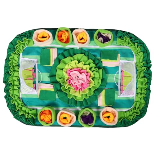 BESTonZON Schnüffelmatte Für Hunde Nasenarbeitsspielzeug Interaktives Puzzlespielzeug Fütterungsspiel-schnüffelmatte Schnüffelpad Für Haustiere Welpen-Training Fußballfeld-Design von BESTonZON
