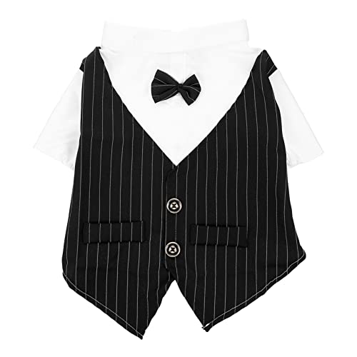 BESTonZON Haustieranzug Dog Costume hundekostüme hundebekleidung Haustierhochzeitskleidung für Katzen Katzenhochzeitsanzug Party Hundekleidung Junge Hundeanzug Hunde-Outfit Polyester Black von BESTonZON