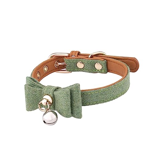 BESTonZON Haustierbedarf Kitten Halsband hundekragen Tierhalsband Kätzchenhalsband katzenhalsband gestrickt Nacken Glocken binden Name Hundehalsband aus Filz Haustier Hundehalsband Green von BESTonZON