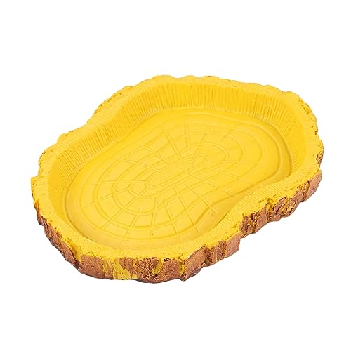 BESTonZON Haustierfutterschüssel Für Reptilien Imitation Rinde Futternapf Für Eidechsen Frösche Und Spinnen Wasserplatte Für Terrarien Und Aquarien von BESTonZON