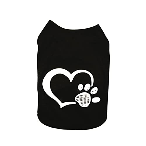 BESTonZON Haustierkleidung Sommer Tierhemden Kostüme Für Hunde Weste Party Kleines Hundemand Pfote Hundekostüm Haustier Züchten Hunde-Body-Anzug Ups Hundekleid Black von BESTonZON
