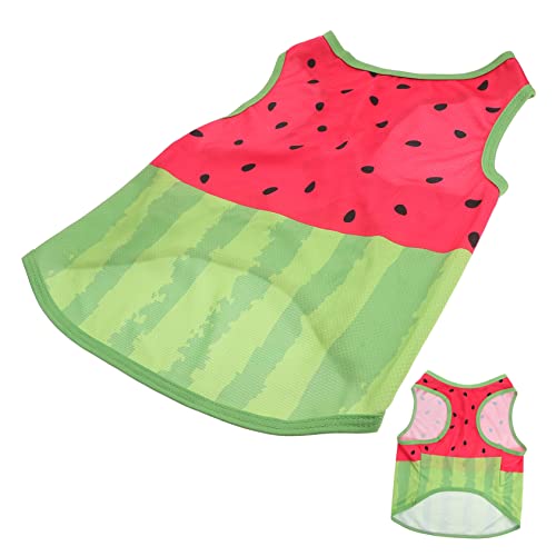 BESTonZON Haustierkühlweste für Wassermelonenmuster Sommerkleidung für Welpen Atmungsaktiv und Bequem für Outdoor Aktivitäten Hitzeregulierung von BESTonZON