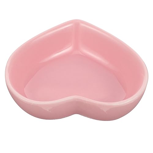 BESTonZON Herzförmiger Keramiktiernapf für Hamster und Kleintiere Süßer Futternapf für Futter und Wasser zu Reinigen und Langlebig Täglichen von BESTonZON