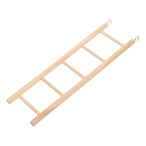 BESTonZON Hölzerne Vogelleiter mit Haken Kletterspielzeug für Papageien und Wellensittiche Vielseitige Holzbrücke für Vögel und Kleintiere Fördert Bewegung und Mentale Stimulation von BESTonZON