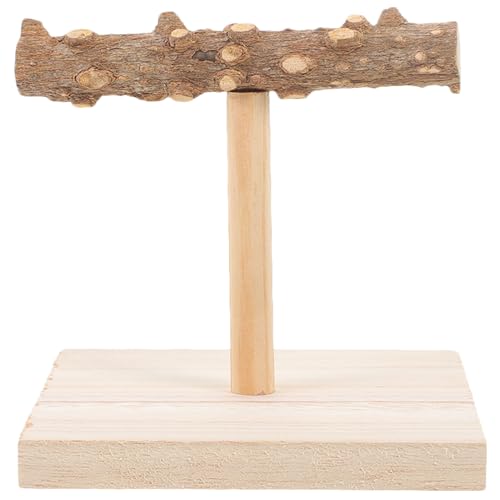 BESTonZON Papageien-trainingsständer Aus Holz Mit Sitzstange Zum Klettern Und Spielen Für Vögel Tisch Käfig von BESTonZON