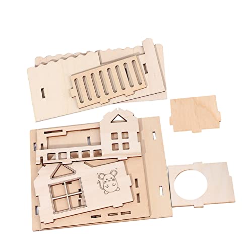 BESTonZON Holz Hamsterhaus Doppelschicht Villa Mit Leiter Hamsterspielzeug Aus Holz Geruchsneutral Und Langlebig Für Zwerghamster Und Kleine Haustiere Hamsterversteck Für Gemütliche von BESTonZON