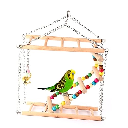 BESTonZON Holzschaukelspielzeug Für Haustiere Hängende Leiter Mit Eisenkette Für Vögel Hamster Und Kleine Tiere Für Spiel Und BESTonZON Holzschaukelspielzeug Für Haustiere Hängende Leiter Mit Eisenkette Für Vögel Hamster Und Kleine Tiere Für Spiel Und von BESTonZON