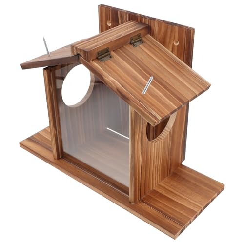 BESTonZON Holz Futterbox für Eichhörnchen Wandhängende Futterstation für Garten Hinterhof Design Wetterfest Fütterungsmöglichkeit für Nagetiere und Vögel BESTonZON Holz Futterbox für Eichhörnchen Wandhängende Futterstation für Garten Hinterhof Design Wetterfest Fütterungsmöglichkeit für Nagetiere und Vögel von BESTonZON