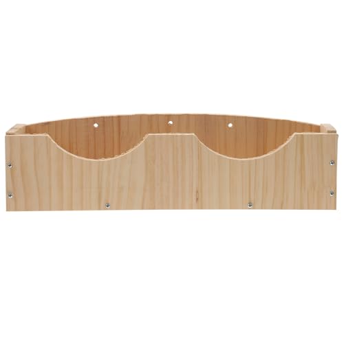 BESTonZON Holz Futterspender für Kleintiere Futterrinne für Kaninchen Meerschweinchen und Chinchillas Hält Heu und Trockenfutter Sauber und Frisch für Haustierkäfige von BESTonZON