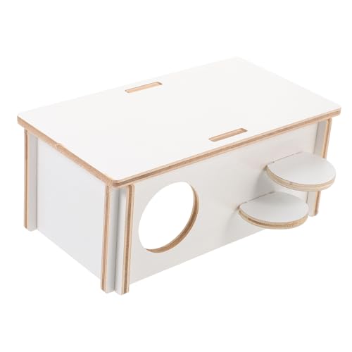 BESTonZON Holz Hamsterhaus Hamsterversteck aus Natürlichem Holz Geräumiges Meerschweinchen Hideout für Kleintiere Sicheres Nagerhaus zum Ausruhen Schlafen Käfig von BESTonZON