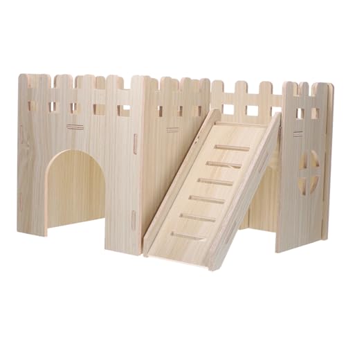 BESTonZON Holz Hamsterhaus Kleintier Versteck mit Natürlicher Oberfläche Langlebig und Leicht Gemütliches Nagerhaus für Meerschweinchen und Hamster Sicherer Rückzugsort Schlafen von BESTonZON