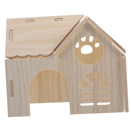 BESTonZON Holz Hamsterhaus Kleintier Versteck mit Sicherem Leichtem Material Gemütlich und Geräumig für Chinchilla Hamster und Kleine Haustiere für Käfigeinrichtung und Tägliche Ruhe von BESTonZON