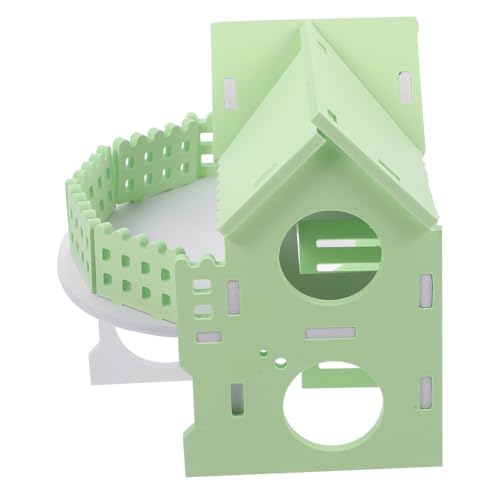 BESTonZON Holz Hamsterhaus mit Leiter Mehrkammeriges Kleintier Versteck Bissfestes Langlebiges Haustier Schlafhaus Warmes Geruchsfreies Nagerhaus für Hamster und Chinchilla von BESTonZON