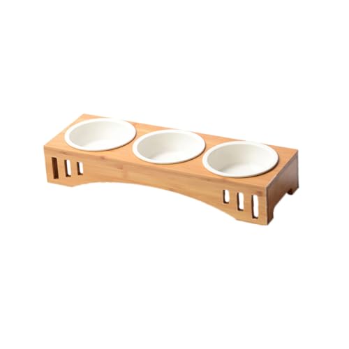 BESTonZON Holz Haustier Esstisch mit Keramikschalen Erhöhter Futterstation für Katzen und Rutschfestes Design Umweltfreundlicher Bambusständer zu Reinigen BESTonZON Holz Haustier Esstisch mit Keramikschalen Erhöhter Futterstation für Katzen und Rutschfestes Design Umweltfreundlicher Bambusständer zu Reinigen von BESTonZON
