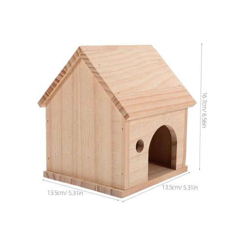 BESTonZON Holz Haustier Versteck Haus für Kleine Hamster und Chinchillas Langlebiges Natürliches Holz Material Sicherer Rückzugsort Kleines Hideaway für Meerschweinchen und Nagetiere von BESTonZON